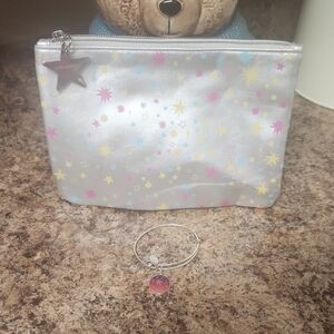 Alex and Ani Silver Make Up Bag And Bracelet